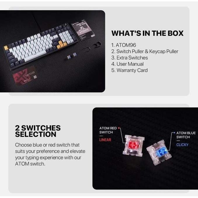 Keyboard Fantech ATOM96 MK890 BL MECHANICAL Navy Blue