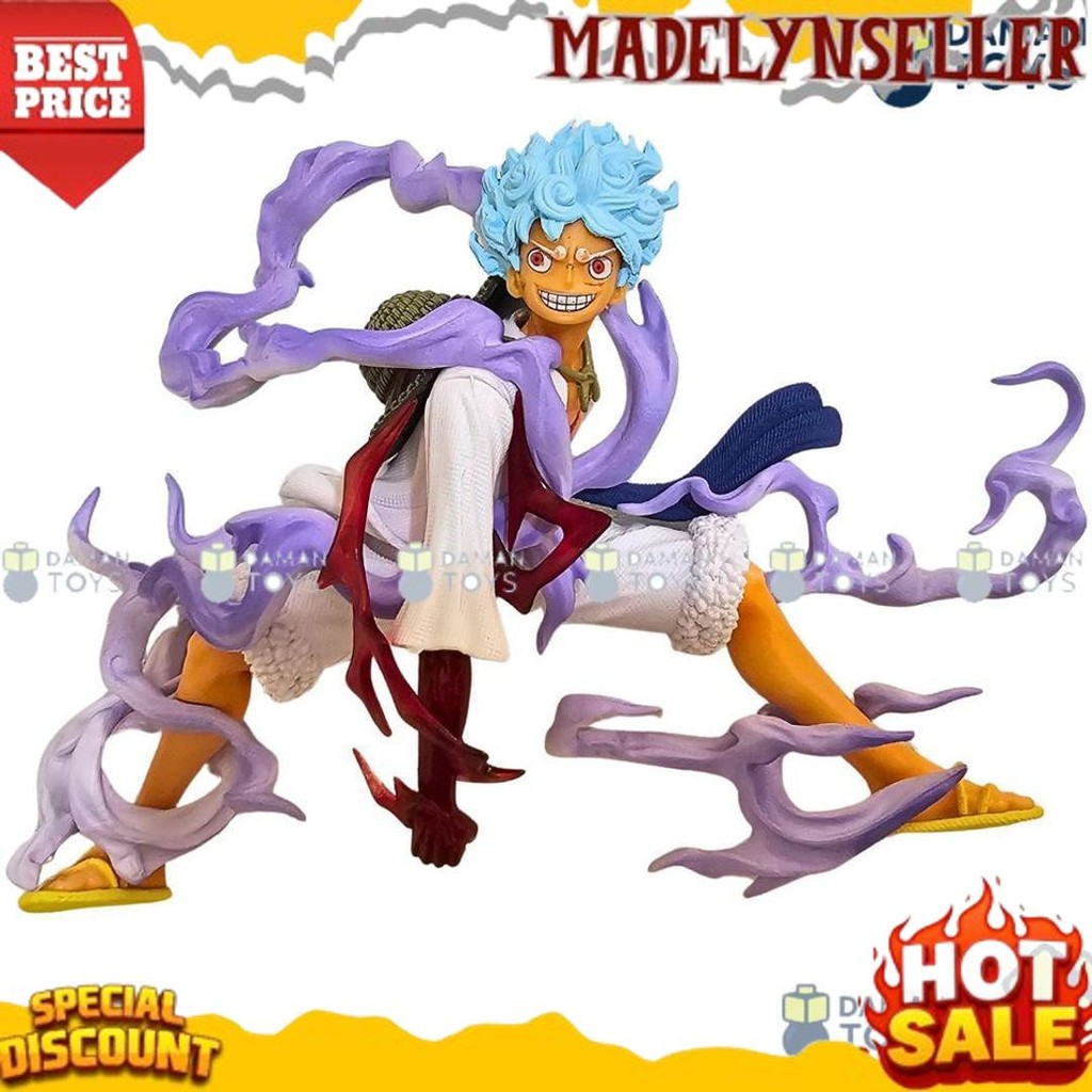 Original One Piece Action Figure Luffy Gear 5 Sun God Nika Figur Anime