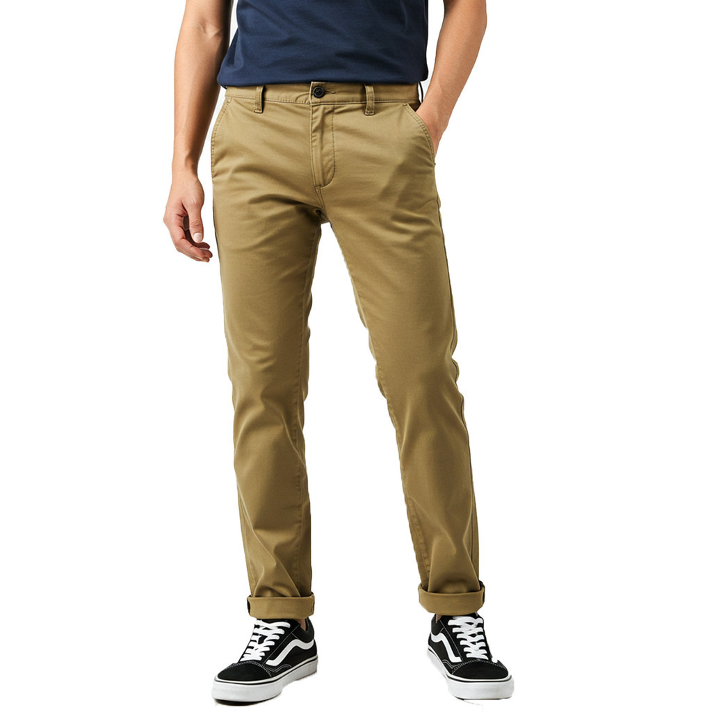 TOPTEN Celana Panjang Chino Pria Khaki Slim Fit