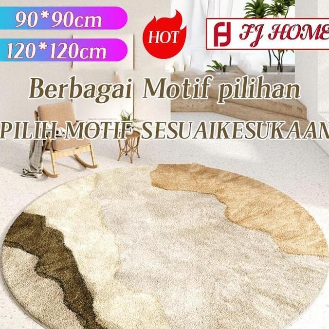 [FJ] Jakarta Baru - Karpet Bulat Motif Diameter Karpet Bulat Aestetik /Karpet Bulat Modern
