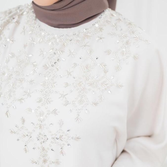 NOURA Marrakesh Kaftan  Satin Silk Payet Panjang  Pesta Muslim KM