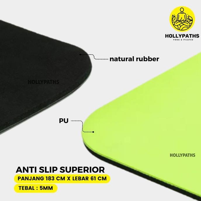 Yoga Mat PU Rubber / Matras Yoga Olahraga / Yoga Mat Anti Slip Karet