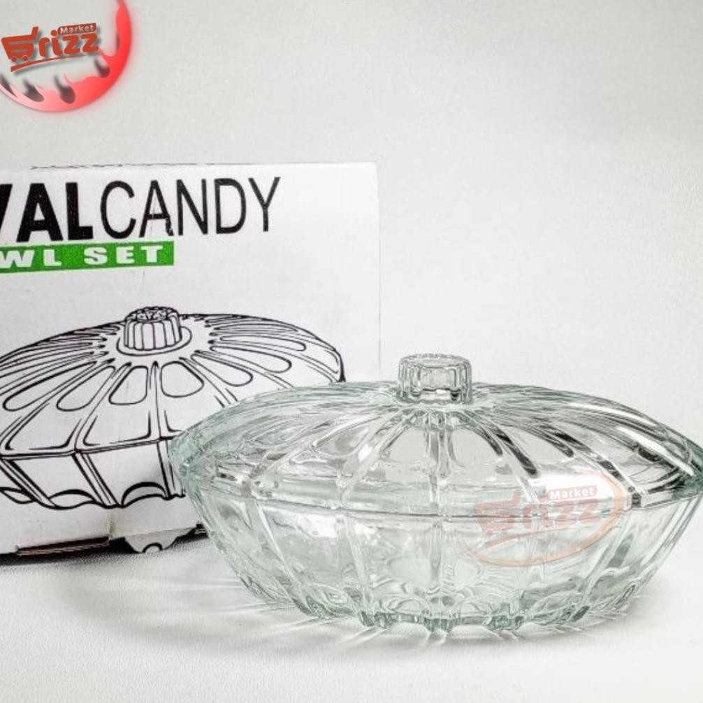 Kedaung Mangkok + Tutup Bermotif Cocok Buat Wadah Cemilan Permen Ready