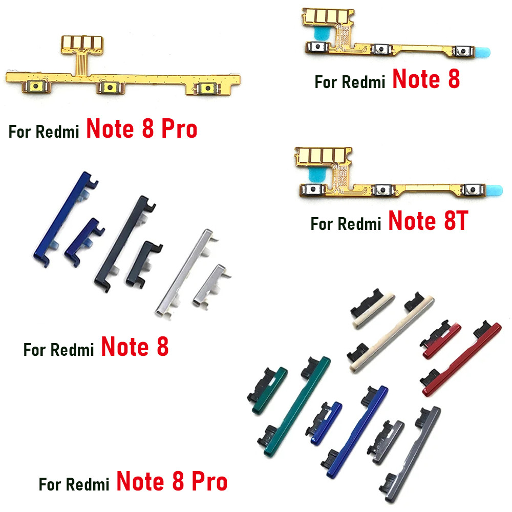 

Tombol Daya Samping BARU + Tombol Volume ON OFF Atas Bawah Untuk Xiaomi Redmi Note 8 8T 8 Pro Power