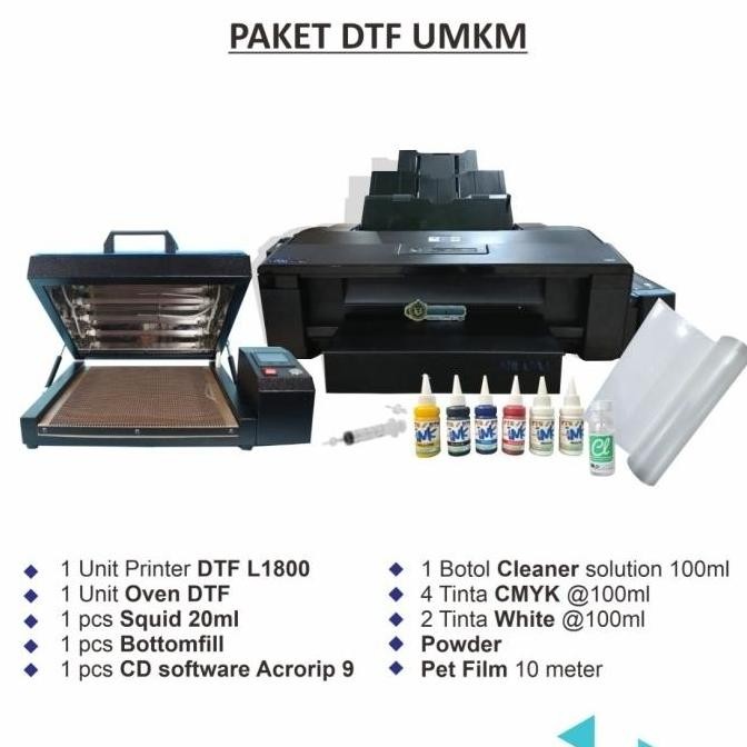 TERBARU - Printer DTF A3 Modul Roll to Roll | Paket Printer Sablon DTF | Oven Mesin Sablon