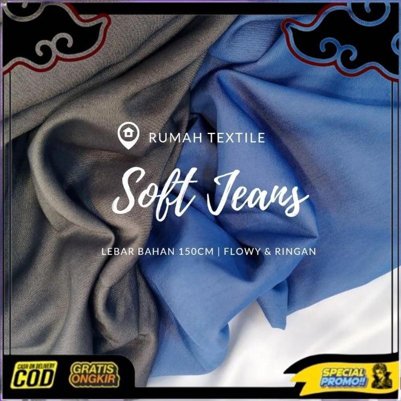 Trending Soft Jeans/Denim/Kain Denim Tensil/Kain Denim/Tensil Denim/Kain Jeans Soft