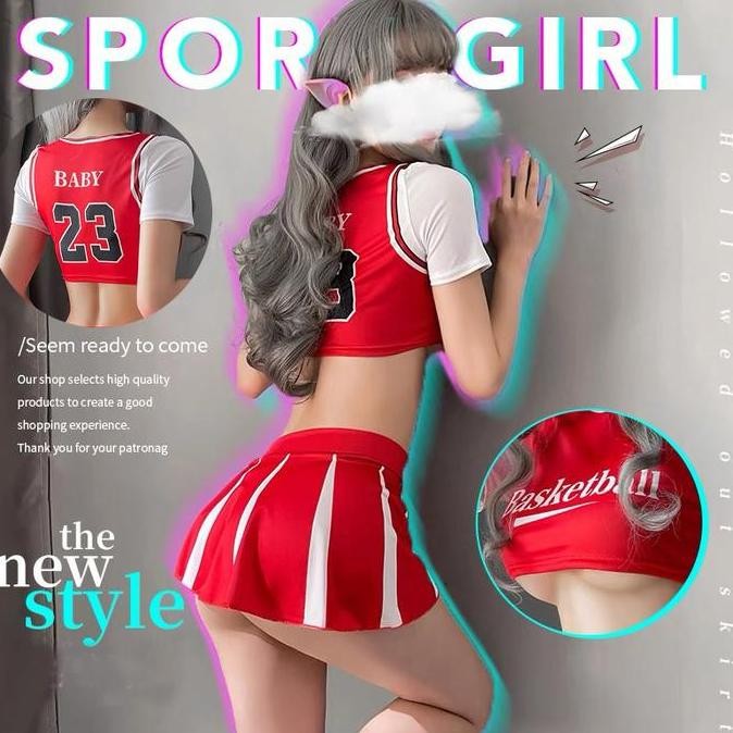 Set Lingerie Sexy Crop Top Cosplay Anime Mini Rok Pendek Seragam A557