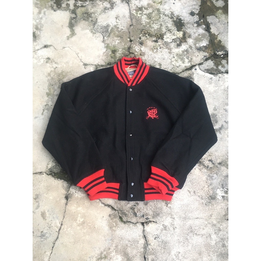 Rare Vintage Polo Ralph Lauren Wool Varsity Jacket