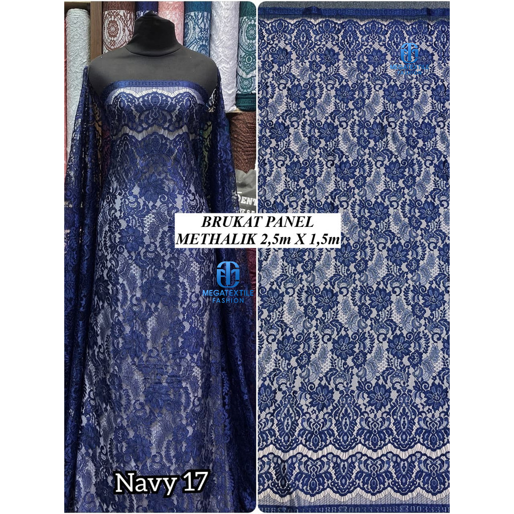 { TA ] Kain Kebaya Brukat metalik / Brokat panel semi francis benang methalik perpotong