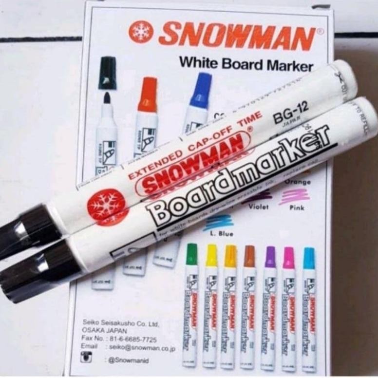 

Sale Spidol Whiteboard Papan Tulis Snowman Per Pack Isi 12 Pcs Hitam Semua Sale