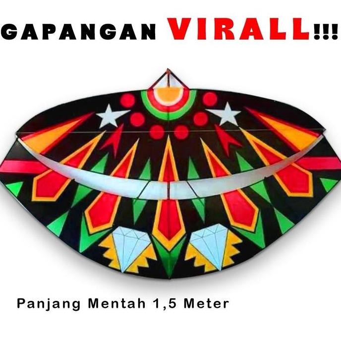 (Good) Layangan Gapangan Pegon Ceper Aesthetic Layangan 1 meter 1.5 meter layang Gapangan Viral Hany