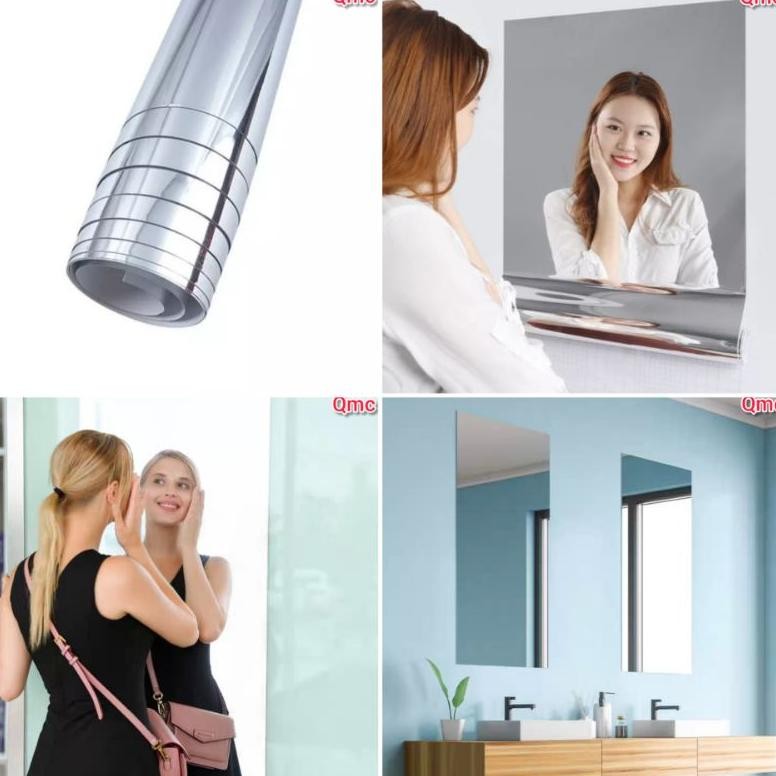 ACH - Stiker Kaca Bercermin  Tidak Tembus Pandang  Kaca Cermin Tebal Bisa Pasang di dinding Kaca Jen