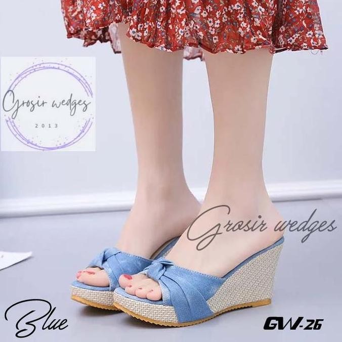 Wedges wanita wedges kondangan sandal wedges wanita kekinian LA