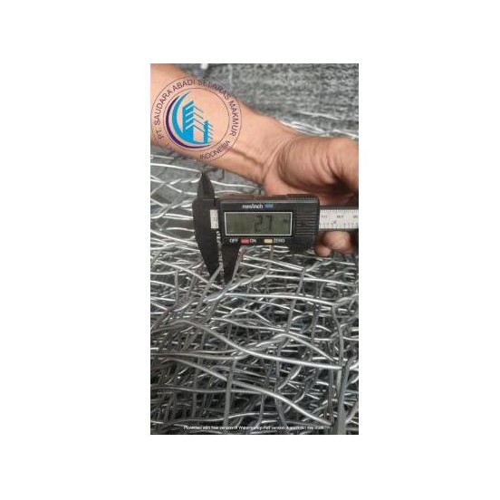 Kawat Bronjong Galvanis Pabrikasi 8 x 10 (2Mtr x 1Mtr x 0.5 Mtr) 11Kg