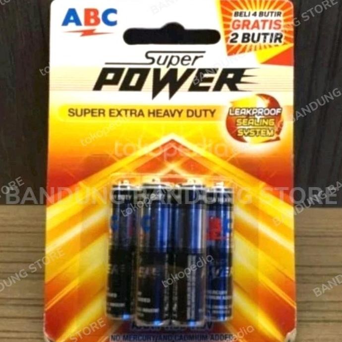 ABC AAA LR03 1,5V 6PCS ISI 6 SUPER POWER BATERAI 1,5V AAA 6 PCS 6X ABC murah