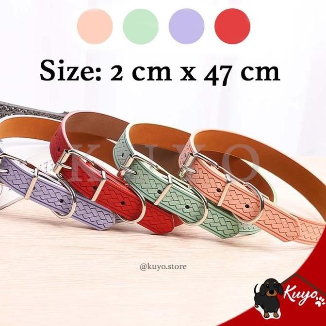 Tali Kalung Anjing Kucing Tebal Besar Model Anyam Kulit - Pet Collar Peliharaan
