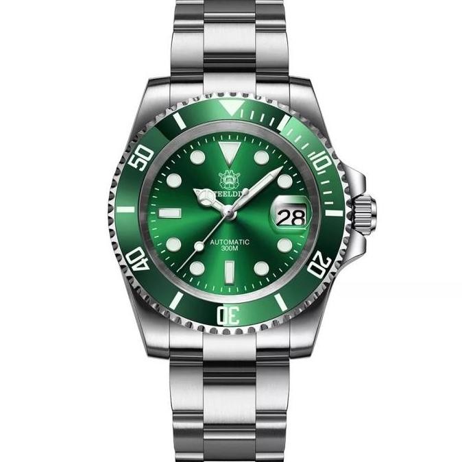 Ready  STEELDIVE SD1953 NH35 Dive Jam Tangan Pria Hijau Biru Hitam Submariner