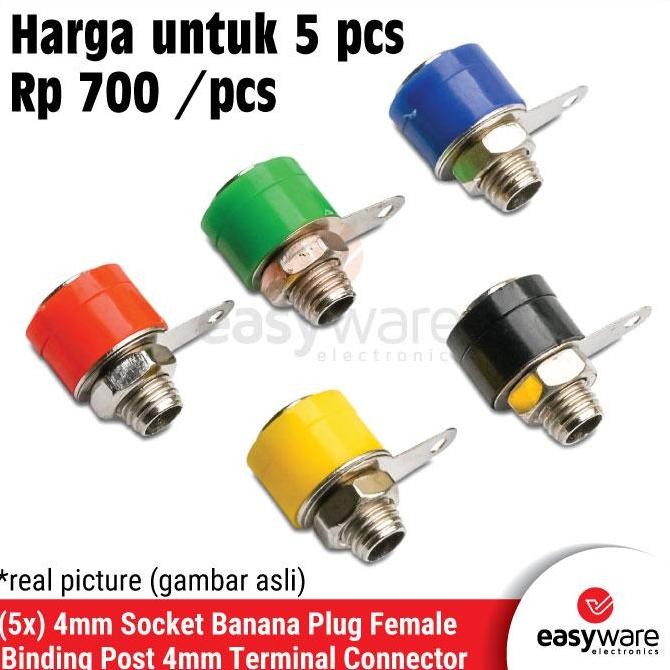 5X 4MM SOCKET BANANA PLUG FEMALE BINDING POST 4 MM TERMINAL CONNECTOR POST BANANA PLUG BANANA SOKET