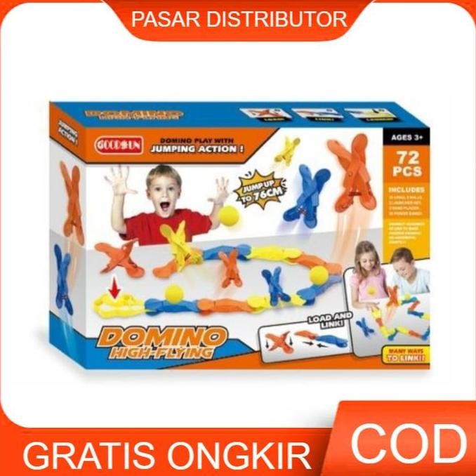 DT7 >> Mainan Anak DOMINO HIG-FLYING 72PCS 8603 Mainan Game Board Family Kid Mainan Anak Perempuan -