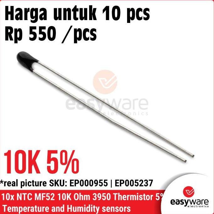 10X NTC 10K MF52 THERMISTOR 5% 3950 NTC MF52-103