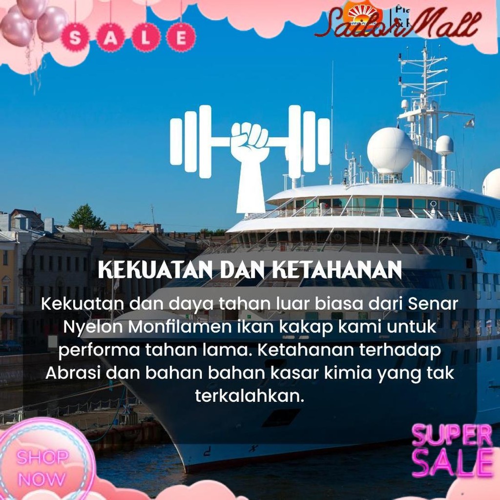 Promo Senar Cap Ikan Kakap  Ukuran 1000 (70)  per Roll /Tali Senar Pancing / Senar Layangan