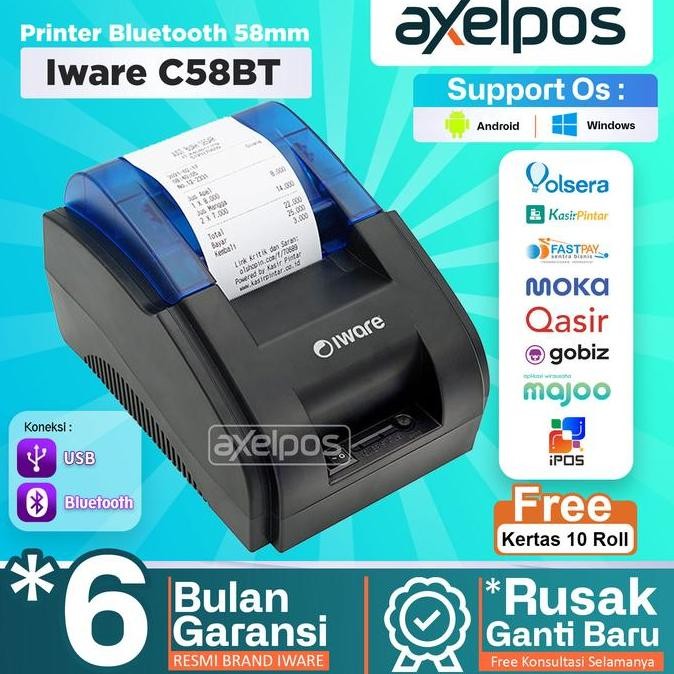 TERMURAH - PRINTER KASIR BLUETOOTH C-58BT SUPPORT MOKAPOS GOBIZ