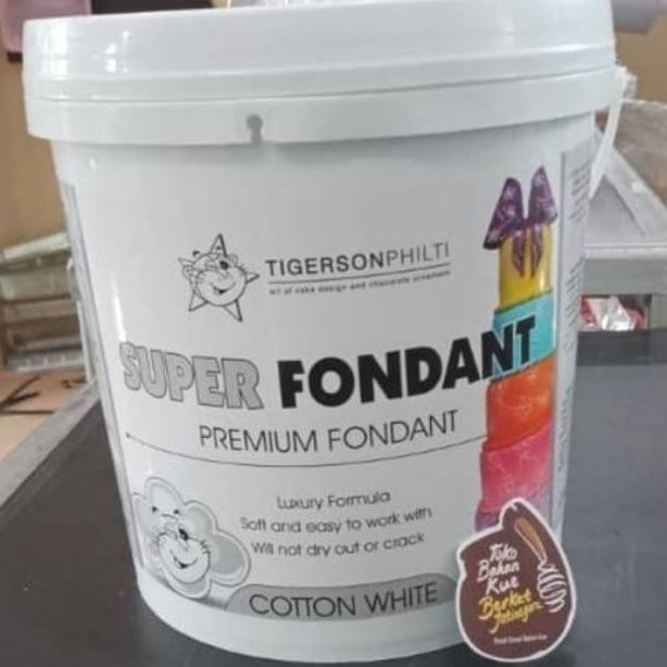 

SUPER FONDANT WHITE 1 KG ( REPACK) / ICING TIGERSON COTTON WHITE FONDAN GUMPASTE