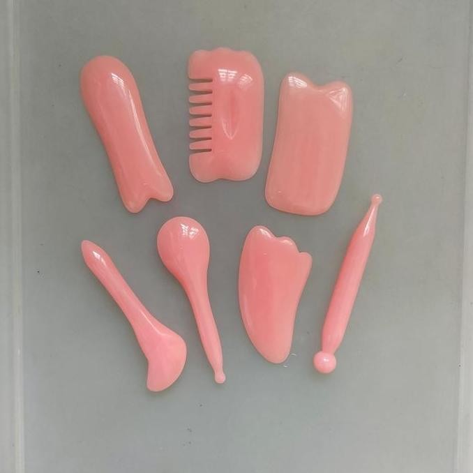 Buruan beli] TCM gua sha set isi 7 guasha kerikan pijat refleksi totok meridian akupresur pijat waja
