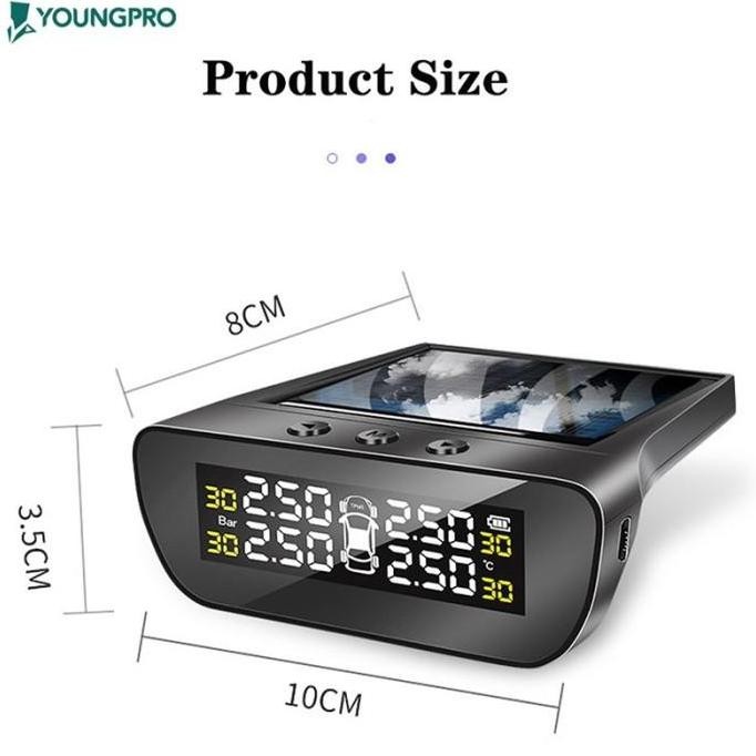 GARANSI 12 BULAN YOUNGPRO C500 SOLAR TPMS GPS PENGUKUR TEKANAN BAN VIP [terbaik]