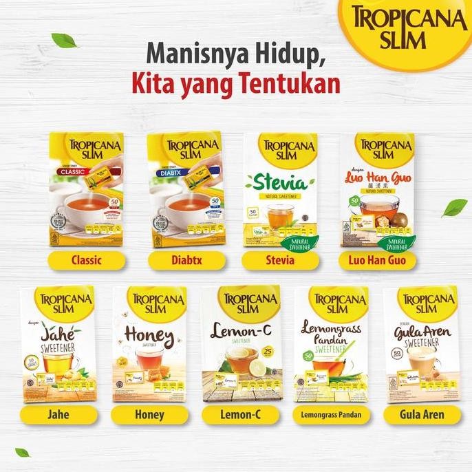 

Murah Twin Pack: Tropicana Slim Stevia (50 Sch) - Pengganti Gula