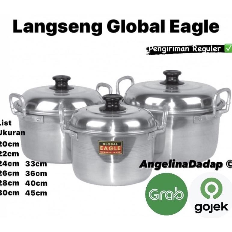 Langseng Global Eagle Jumbo 45cm Langseng Alumunium Panci Serbaguna Sekat