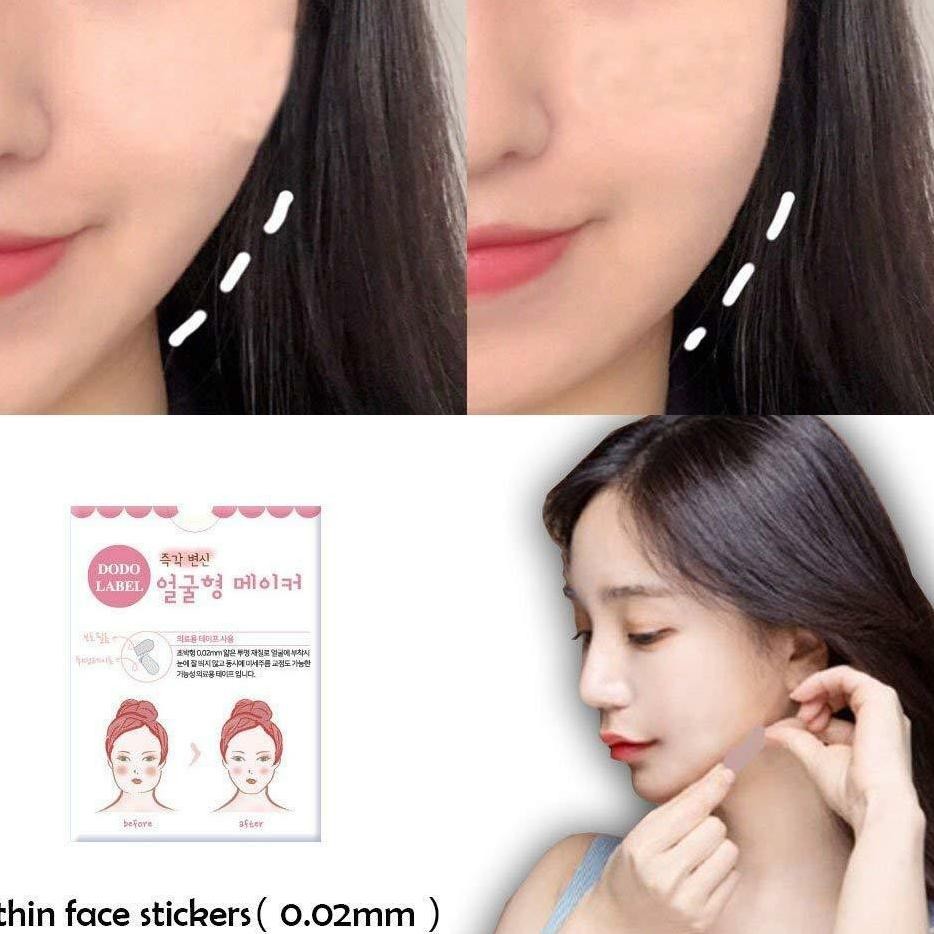 40Pcs Dodo Label Selotip Stiker Korea Pembentuk V Shape Wajah