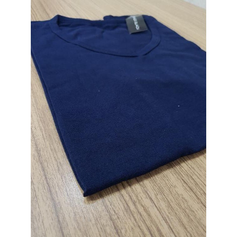 Kaos Santai Wanita V neck Polos Pendek L XL XXL Kaos Polos Pendek Wanita