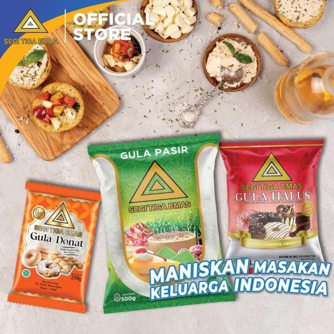 Grosir Gula Pasir Segi Tiga Emas (1 Kg X 20Pcs / Dus)