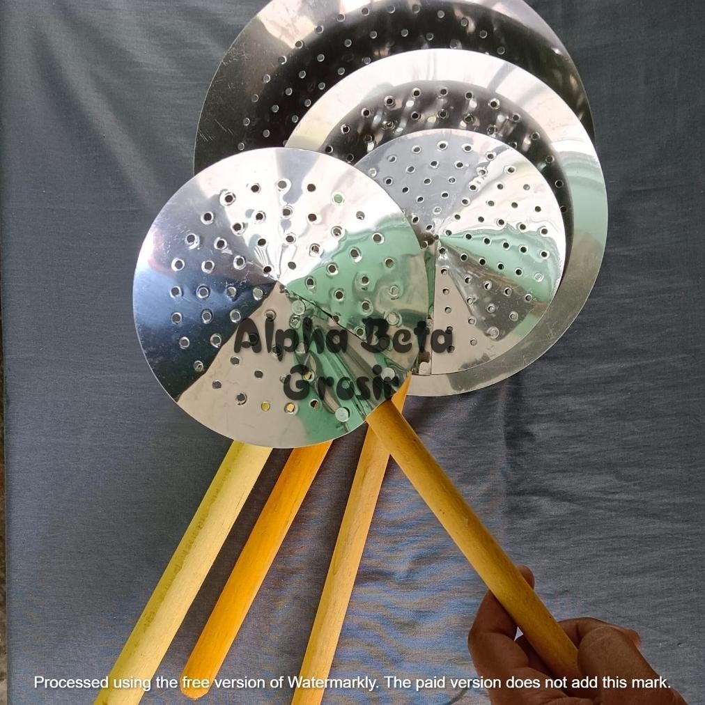 Bisa Cod Serok Gorengan / Peniris Minyak Goengan Gagang Kayu / Penyaring Minyak Goreng ||