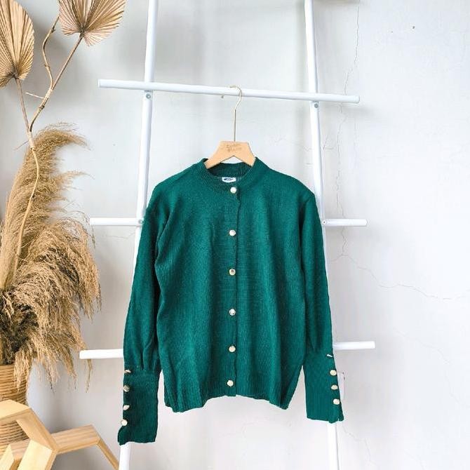 (Good) [CYC] Cardigan Basic Nara Outer L & XXL Jumbo Rajut Atasan Wanita Kancing Knitwear Casual Mur
