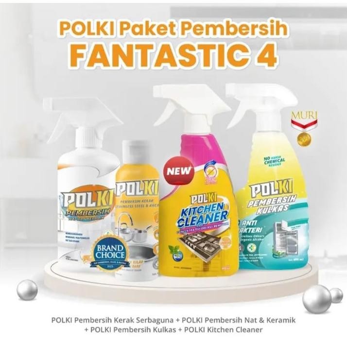 Paket Polki Fantastic Four Polki Pembersih 4Jenis Polki Pembersih Komplit Polki Pembersih Kulkas 400