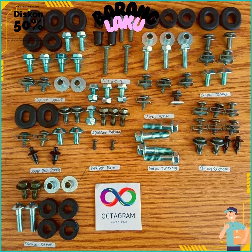 Baut Body Full Set Yamah Vixion Nvl /Baut Body Full Set Yamah Vixion Nva/Baut Full Set Body Vixion N