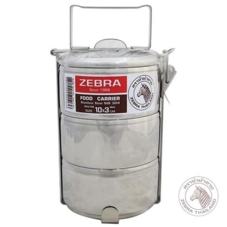 Rantang ZEBRA 3 Susun 10 Cm 150103 Stainless Steel SUS 304