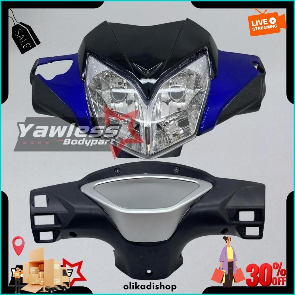 Batok Supra X 125 Batman Biru Full Set Kualitas Terjamin Cod