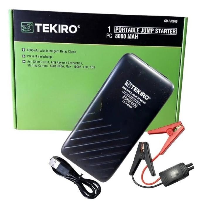 TEKIRO Portable Jump Starter 8000 MAH CD-PJ2069 / Alat Kejut Listrik Aki Mobil dengan LED Senter & S
