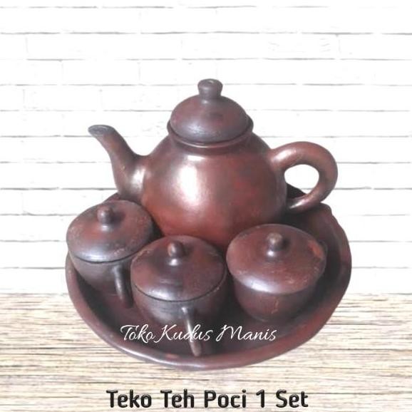 (Best) Teko Teh Poci 1 Set 3 Cangkir / Teko Poci Set / Teko Tanah satu set