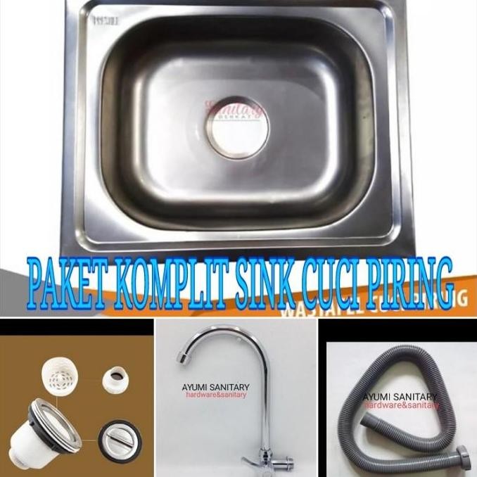 (Best) PAKET 1SET TEMPAT CUCI PIRING STAINLESS
