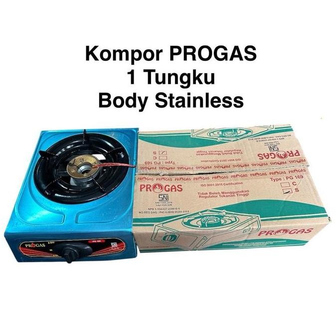 ((((()paling dicari] kompor gas 1 tungku PROGAS UTU body stainless steel