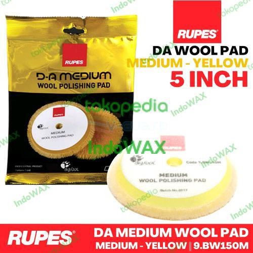 RUPES Wool Pad Medium Yellow 5 inch BW150M 5" Busa Mesin Poles Mobil