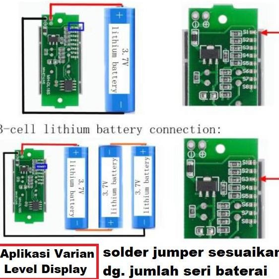 BATTERY CHARGER LEVEL INDICATOR AKI+VOLTMETER /INDIKATOR BATERAI 18650