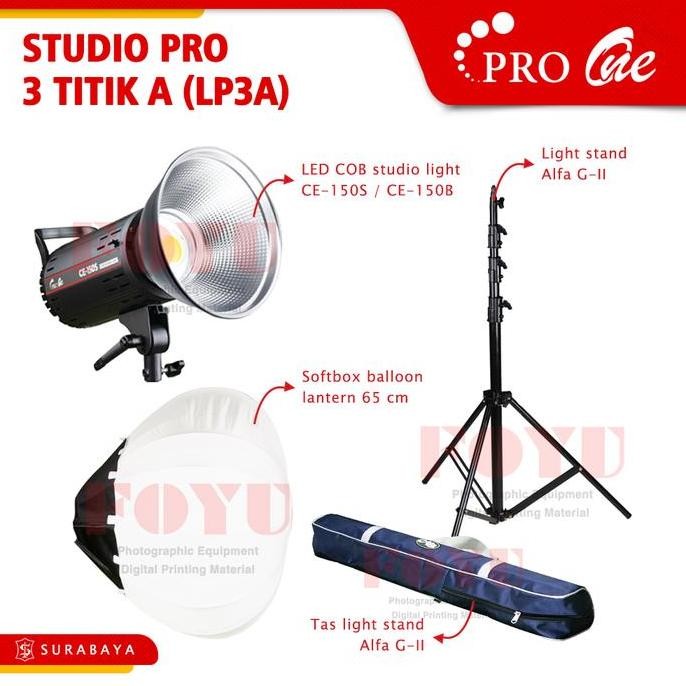 Best Seller Paket Led Cob Studio Lighting Pro 3 Lampu Lp3A Foto 60 150 Pro One Peralatan