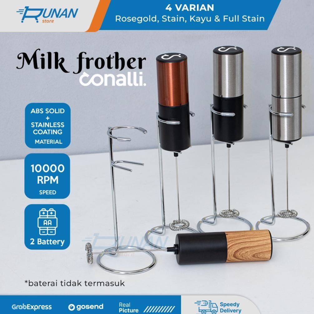 Milk Frother Baterai Home Barista - Hand Mixer Electric Pembuih Susu