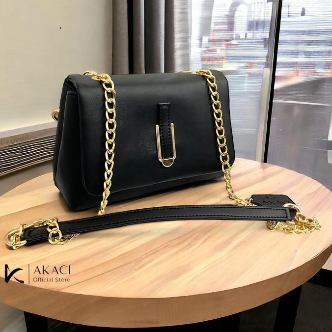 Akaci Store | 09-8280 Maura Shoulder Bag Wanita  Selempang Terbaru Bahan Sintetis 2 Ruang Kuliah Han