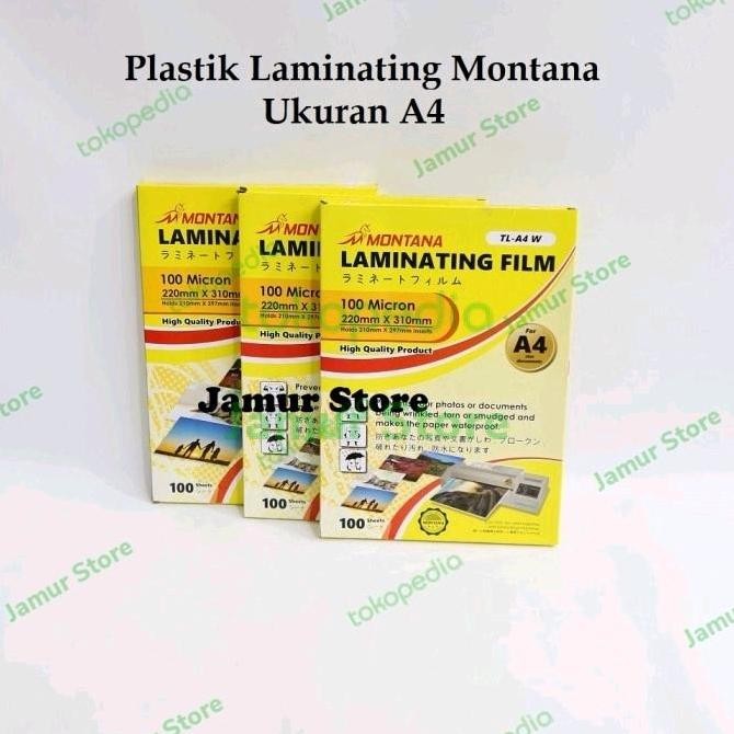 Plastik Laminating A4 Montana 100 Mic Laminating Film Montana A4
